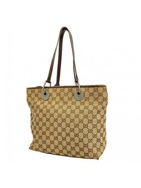 Gucci Tote GG Canvas Brown Silver